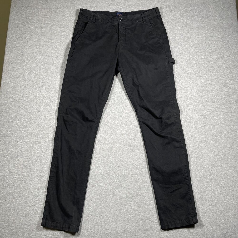 Good Man Brand Chino Pants Mens 32x32 Black Slim Tapered Cotton Spandex Italy